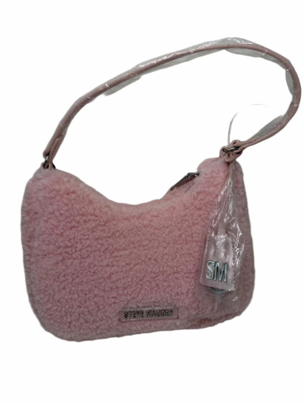 NWT Steve Madden Blush Pink Faux Shearling Shoulder Bag